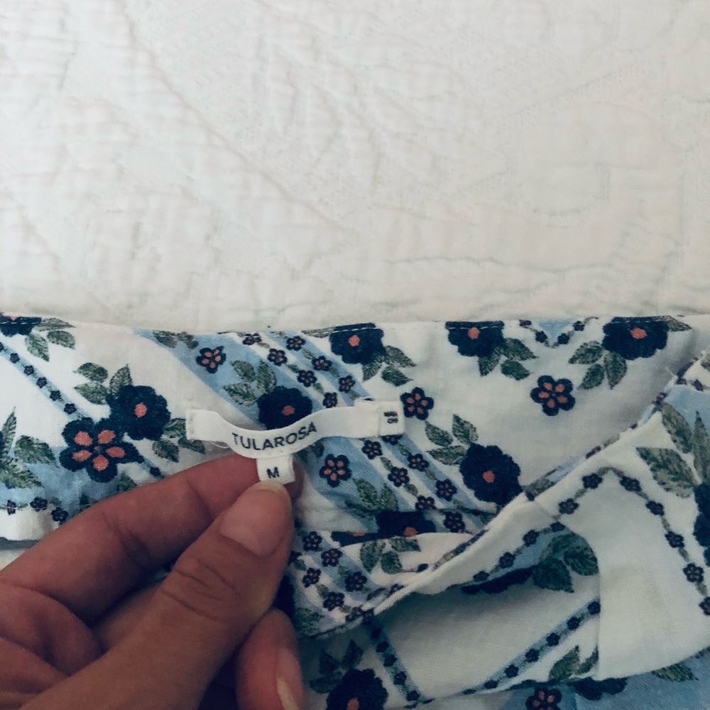 Tularosa blue linen floral skirt - Picture 3 of 3